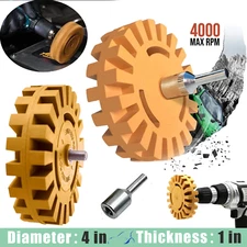 4" Decal Removal Eraser Wheel Power Drill Arbor Adapter Rubber Pinstripe Sticker