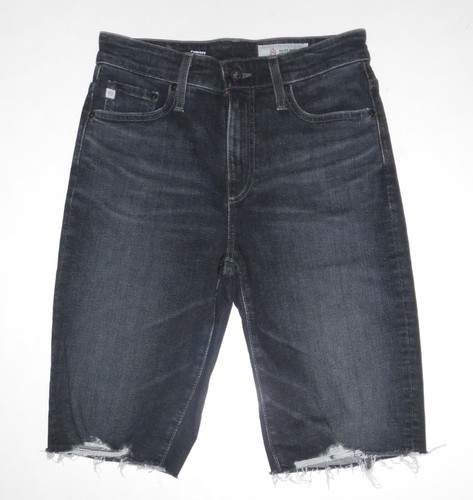 New AG CHRISSY Vintage Bermuda Denim Shorts In 5 Years Reserve Gray Black 25 - Picture 2 of 7
