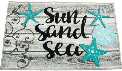 KÜCHENAKZENT TEPPICH (rutschfeste Rückseite) (17" x 28") SEESTERN, SONNE SAND MEER von EE - Bild 5 von 12