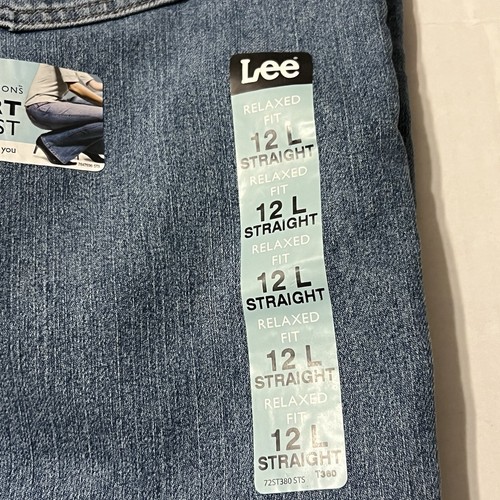 Lee Women's Jeans Relaxed Fit Flex Waist Straight Leg Sz 12 Long New with Tags - Picture 13 of 16