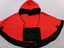Vintage 90's Girls Boutique Hooded Poncho With Hand Mitts Warmers Milton Size 4