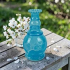 New ListingVintage Fenton Art Glass Blue Opalescent Coin Dot Ruffled Edge Bud Vase 7” Tall