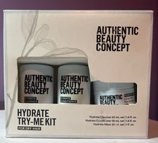 AUTHENTIC BEAUTY CONCEPT HYDRATE TRY ME KIT HAIR CLEANSER, CONDITIONER, MASK
