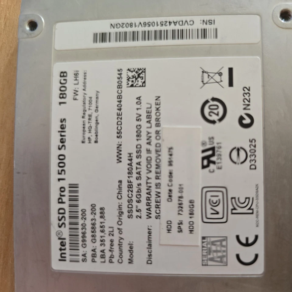 Intel SSD Pro 1500 Series 180GB SATA, Win 10 - Image 3 of 3