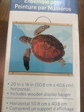 Paint-by-Number Kit Sea Turtle 20 X 16 W/ Wooden Hanger- Easy