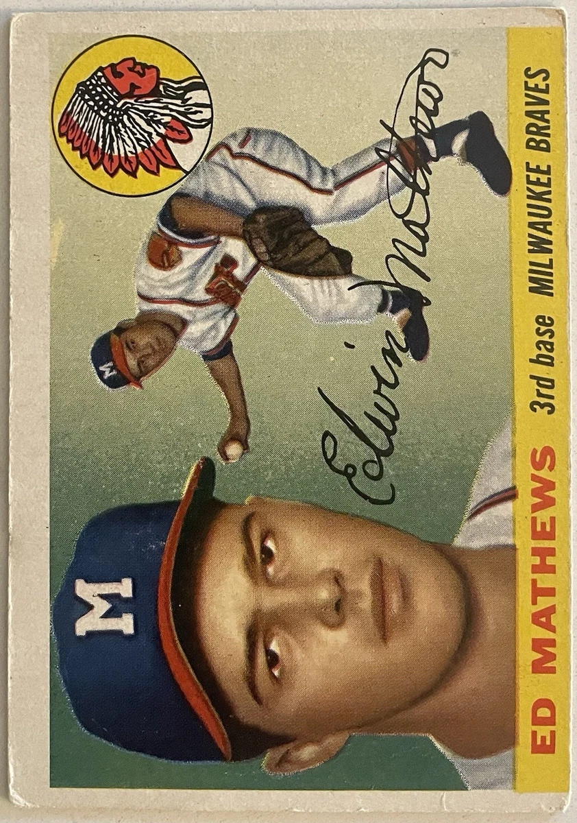 Topps Eddie Mathews Baseball 1955 Season Sports Trading Cards