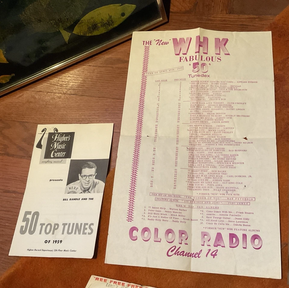 Vtg Lot Music Radio Station Top Songs List - WHK Cleveland, OH & KYW 1959 & 1960 - Image 2 of 4