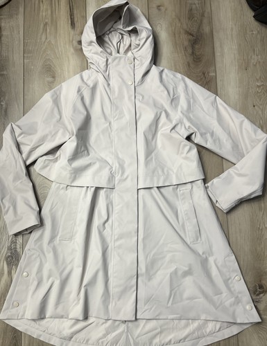 Athleta Edgewater Rainout Raincoat Hooded Parka Beige Cream Size Small - Picture 3 of 16