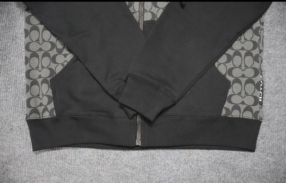 Coach Мужская черный и серый молнии куртка с капюшоном размер средний новый с ярлыками - Изображение 3 из 4