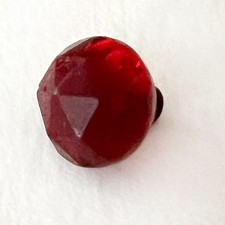 Small Antique Vintage Cranberry Red Faceted Glass Ball Button 7/16”