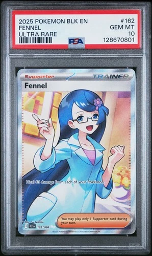 2025 POKEMON BLK EN-BLACK BOLT ULTRA RARE #162 FENNEL PSA 10