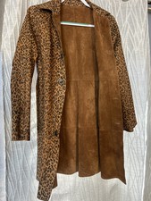 Chico's Kenya Leather Suede Reversible Jacket Leopard Print Size 1
