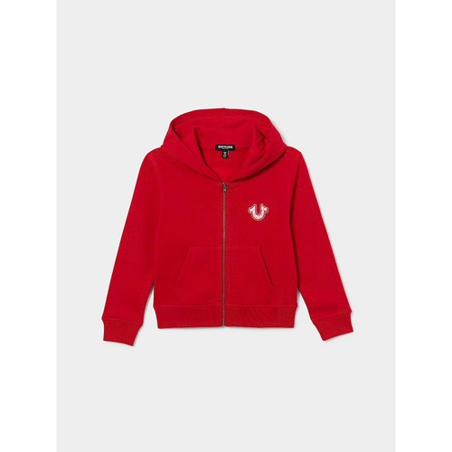 NWT True Religion Girls Glitter Zip Hoodie Apple Red Size Small - Picture 2 of 9