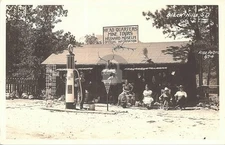Black Hills SD Conoco Gas Station Mining Tours 1930s RPPC Photo Postcard COPY