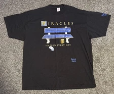 Vtg 1994 Forrest Gump Movie Promo Miracles Happen Every Day T Shirt Sz 3XL Black
