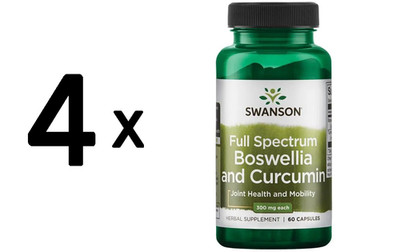 4 x Swanson Full Spectrum Boswellia and Curcumin - 60 caps (155,50 EUR/kg)