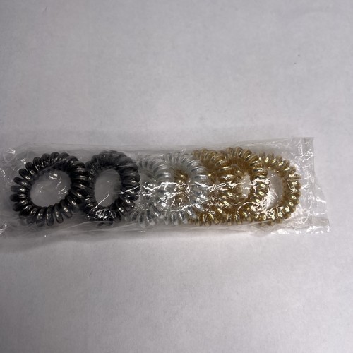 Lote de 7 bobinas de cable telefónico de corbatas metálicas en espiral dorado plateado negro QVC