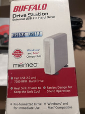 Lot of 2 COMPLETE UNITS Buffalo Drive Station External USB Hard Drives Back Up