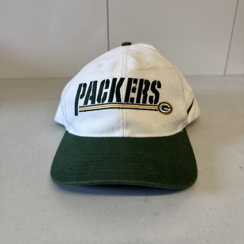VTG Green Bay Packers Nike Adjustable Hat Cap Swoosh 1990's White NFL Pro Line - Picture 1 of 7