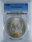 1896 MORGAN PCGS Graded MS65 $1 Silver Dollar Coin MS 65 #7240