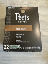 Peet's Dark Roast French Roast Coffee 22 K-Cup Pods Keurig New