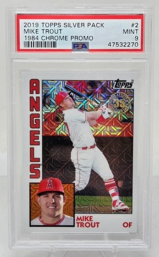 2019 Topps 1984 Version Refractive MIKE TROUT CARD PSA 9 MINT