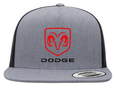 Dodge Ram Red Truck Cap Black Hat Flatbill Yupoong Trucker Cap 6006 Os Dodge Ram Red Truck Cap Black Hat Flatbill Yupoong Trucker Cap 6006 Os