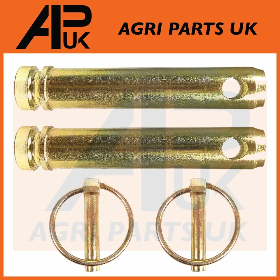 APUK 2X Top Link Pin with Lynch Pins 25mm x 90mm Cat 2 for Massey Case Ford Tractor
