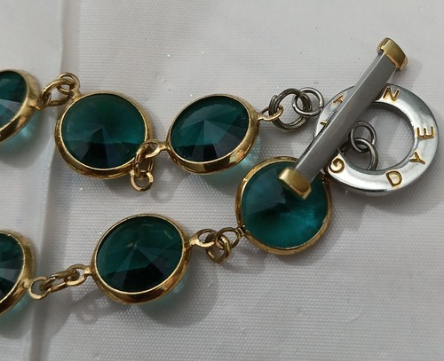 Gulten Dye Emerald Crystal Necklace Spring Summer Spruce Green - Picture 11 of 11
