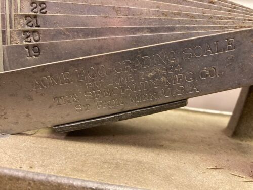 Antique Acme Egg Grading Scale The speciality Mfg. Co. Patent 1924 - Picture 3 of 6