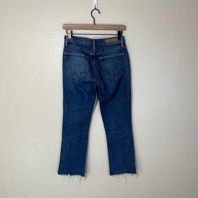 GRLFRND Jeans Women's Size 25 Blue Tatum Mid-Rise Raw Hem Slim