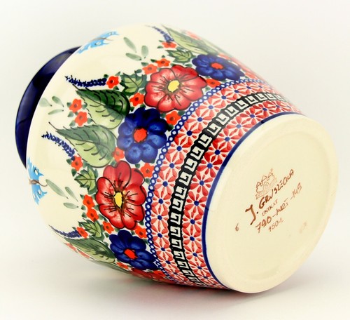 Florero de mercado de cerámica polaca de Zaklady Boleslawiec - 7 3/4" de alto - Imagen 3 de 4