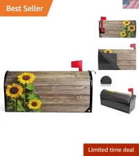 Vintage Wood Board Sunflower Mailbox Cover - Easy Install & Durable