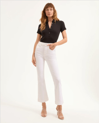 NWT $278 Veronica Beard Carson High Rise Ankle Flare Jeans in White