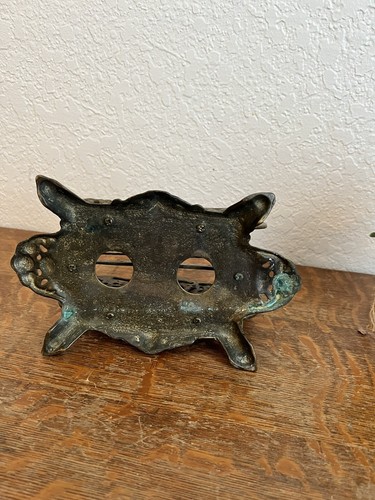 ANTIQUE ART NOUVEAU FRENCH BRASS LETTER RACK/STATIONARY NAPKIN HOLDER - Picture 7 of 12