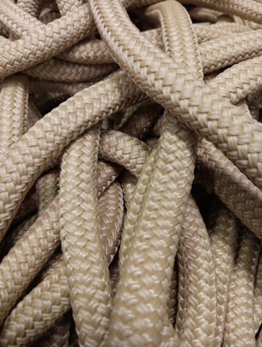 9/16 x 88 ft. Double Braid-Yacht Braid Polyester Rope. Tan