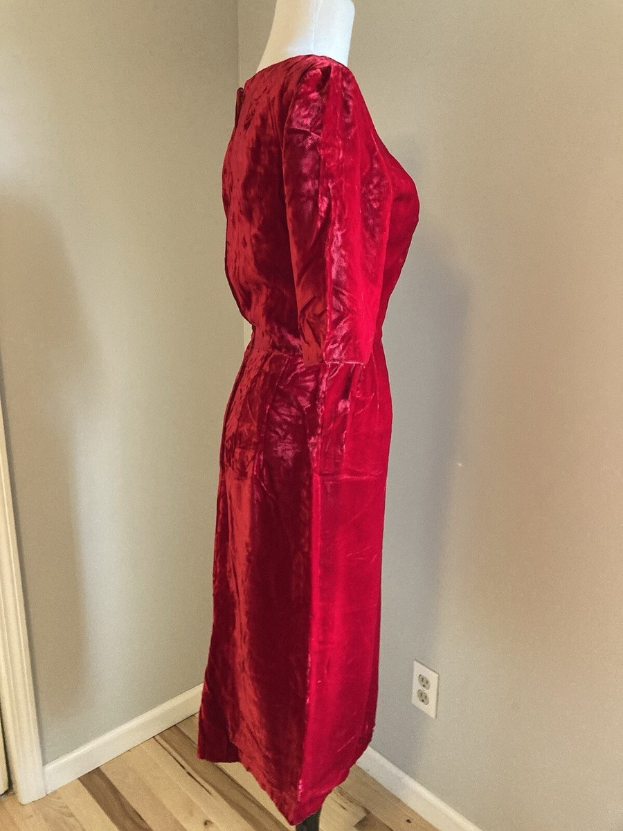 red velvet wiggle dress Wine Red Velvet Christmas Wiggle Dress off the Shoulder Made to Measure 1950s Rockabilly Marilyn Monroe