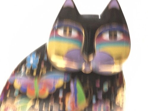 Franklin Mint Laurel Burch Votive Candle Holder Black Cat Butterflies Halloween - Picture 2 of 7