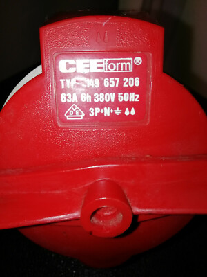  CEE socket Auppu 63A 3P + N + PE, splash-proof