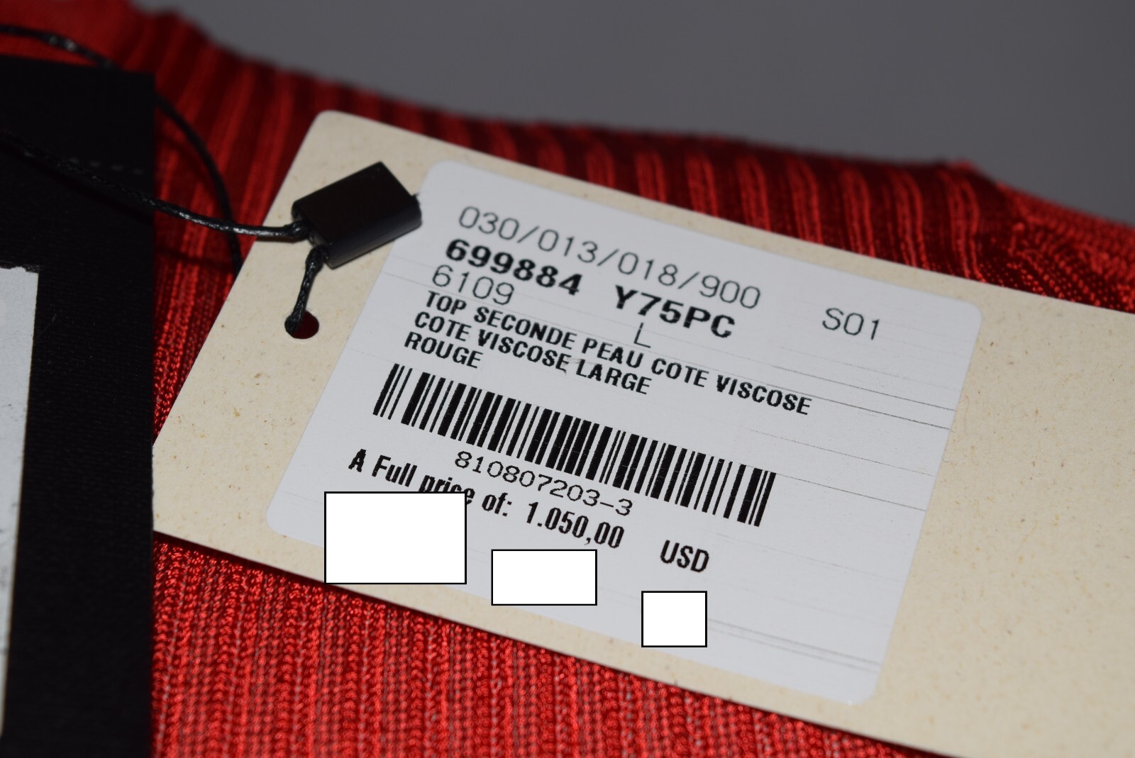 NUOVO! YSL Saint Laurent Cassandre crop top elasticizzato a costine taglia L ROSSO logo viscosa