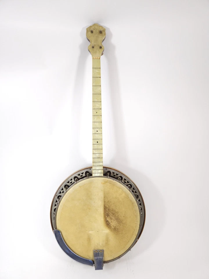 Vtg 1920's 1930's Harmony Tenor 4 String Banjo With Geib Case Page Sheet Music - Image 4 of 4