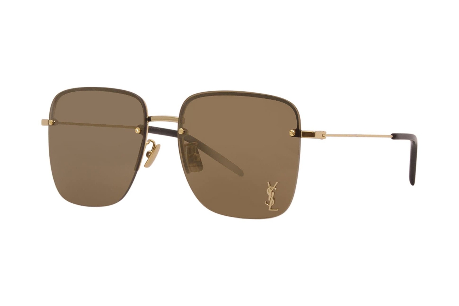 Occhiali da sole donna Saint Laurent quadrati metallo oro 58 0 millimetri