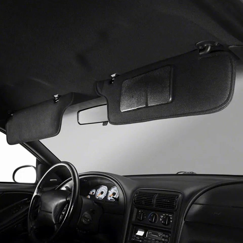 Cubierta de repuesto para parasol Ford Mustang 94-04 conductor pasajero reparación negra Foto 3 de 4