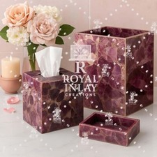 Luxury Amethyst Bathroom Accessory Set   3-Piece Handcrafted Stone Collection