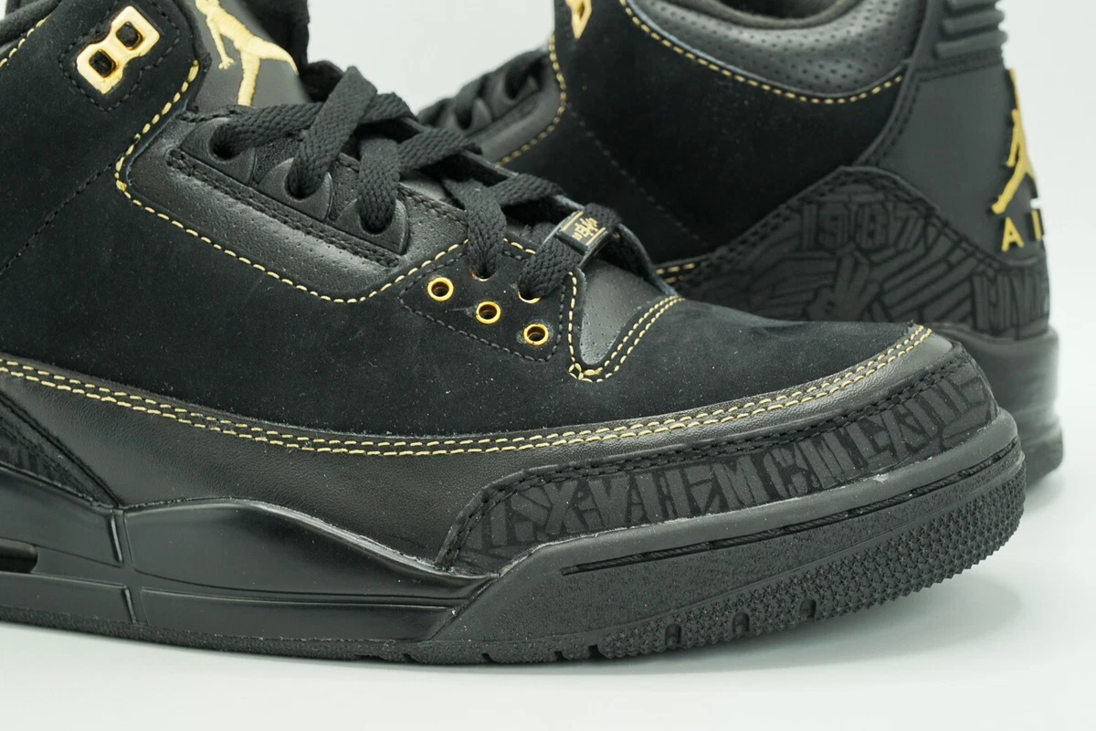 AIR JORDAN 3 III RETRO NEW SIZE 9.5 BHM BLACK METALLIC GOLD 455657