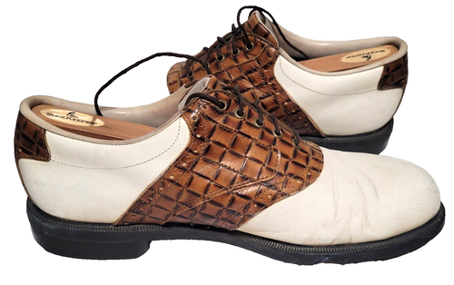 Zapatos de golf Footjoy DryJoy 10 W vintage para hombre 53628 con zapatero cedros - Imagen 2 de 9