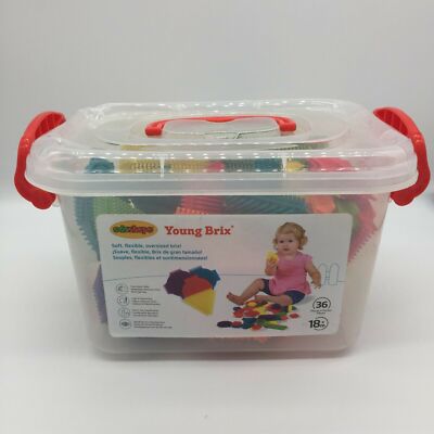 Edushape Young Brix Soft Flexible Oversized Play Blocks Bricks 36 Piece Set NEW