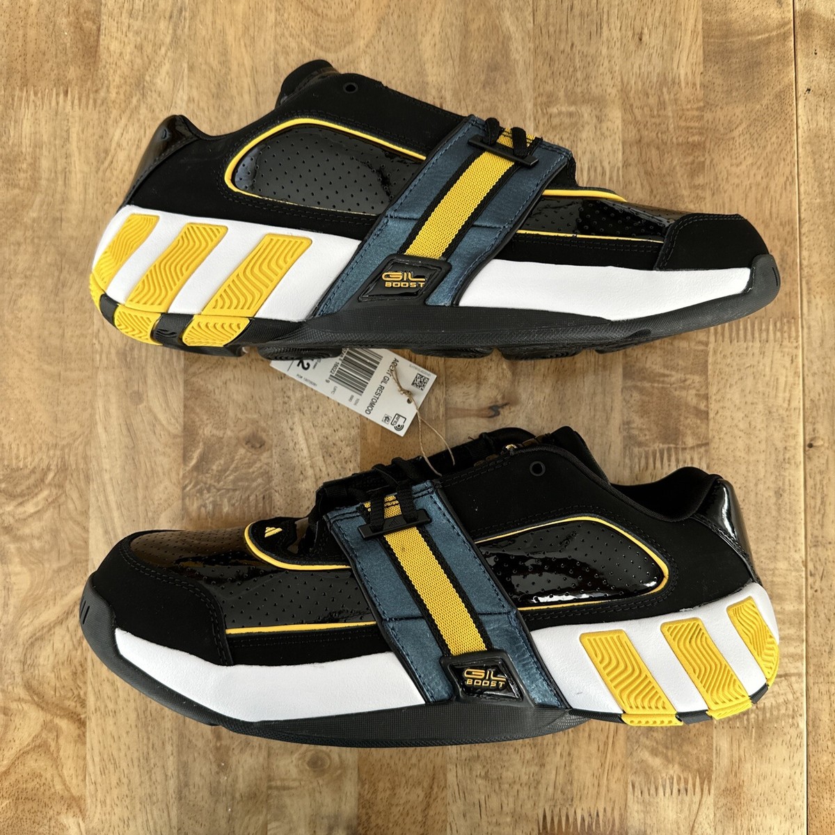 Adidas Agent Gil Restomod Basketball Shoes Boost Black Yellow Size 12 Sneaker Adidas Agent Gil Restomod Black Gold Basketball GY6479 Mens  main image 2