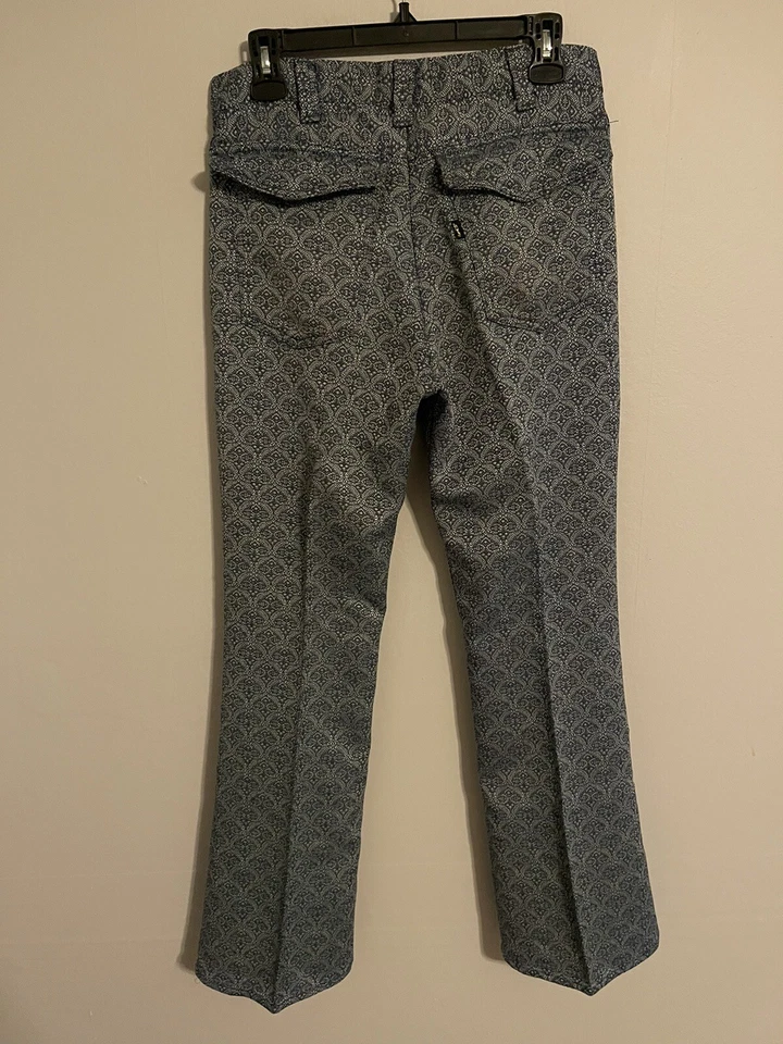 Pantalones de cachemira florales vintage Levi's Sta-Prest Big E Flare discoteca - Para hombre 31x30 Foto 3 de 4
