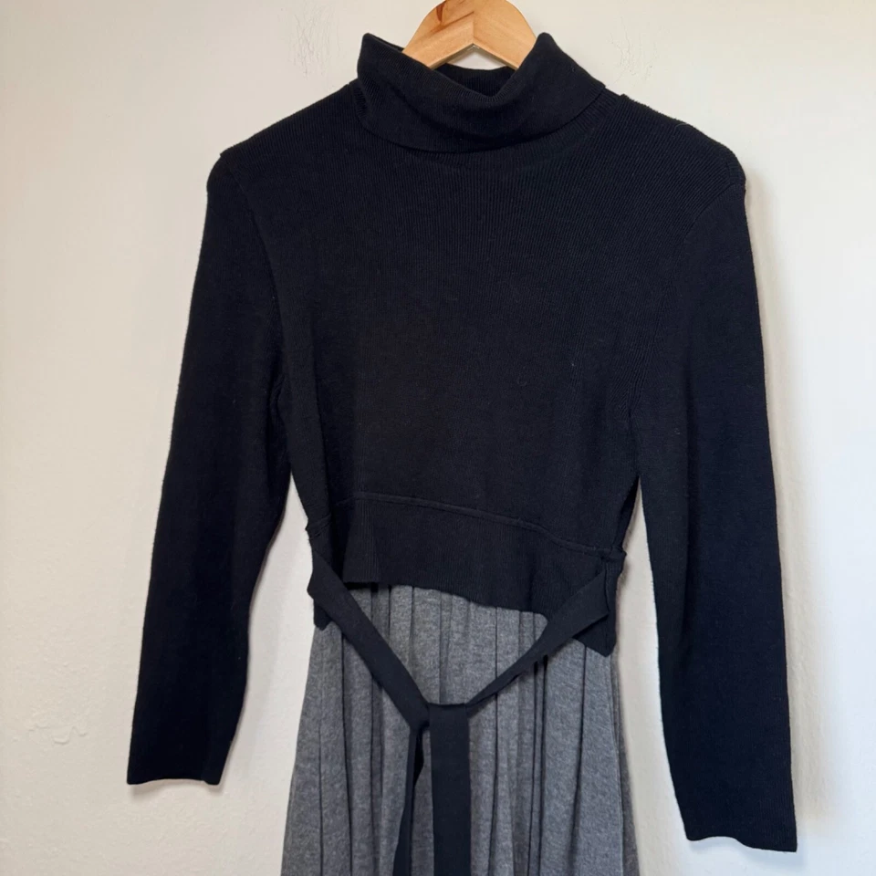 Moth Anthropologie Dress Women's SM Black Grey Sweater Multi Layer Lagenlook - Image 2 of 4